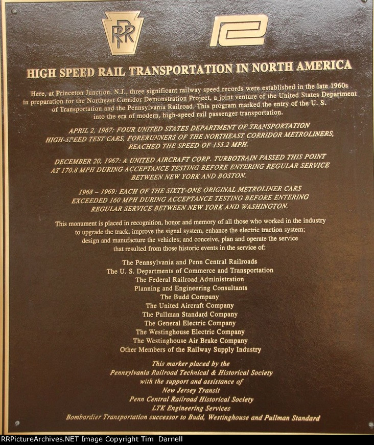 High Speed rail plaque